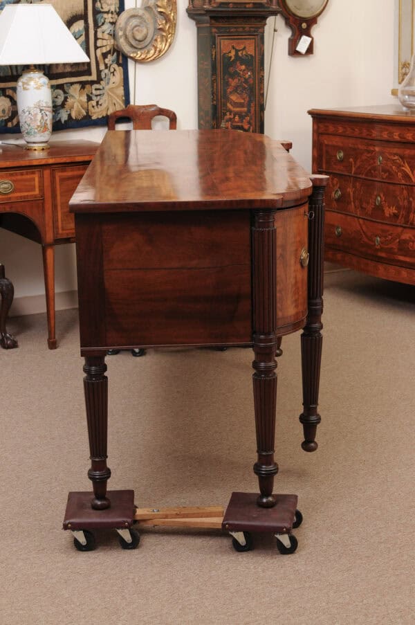 Early 19th Century George IV Mahogany Sideboard with Crossbanding and Reeded Rounded Legs - Image 9