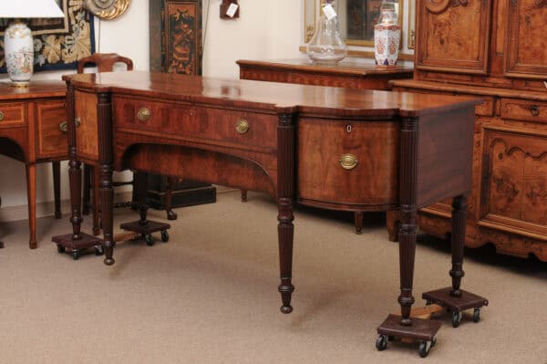 Early 19th Century George IV Mahogany Sideboard with Crossbanding and Reeded Rounded Legs - Image 14