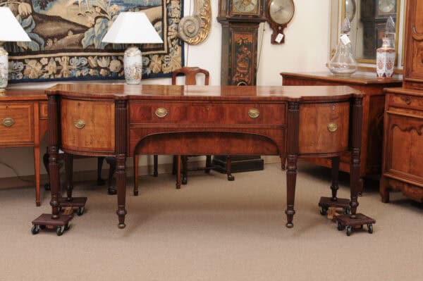Early 19th Century George IV Mahogany Sideboard with Crossbanding and Reeded Rounded Legs - Image 15