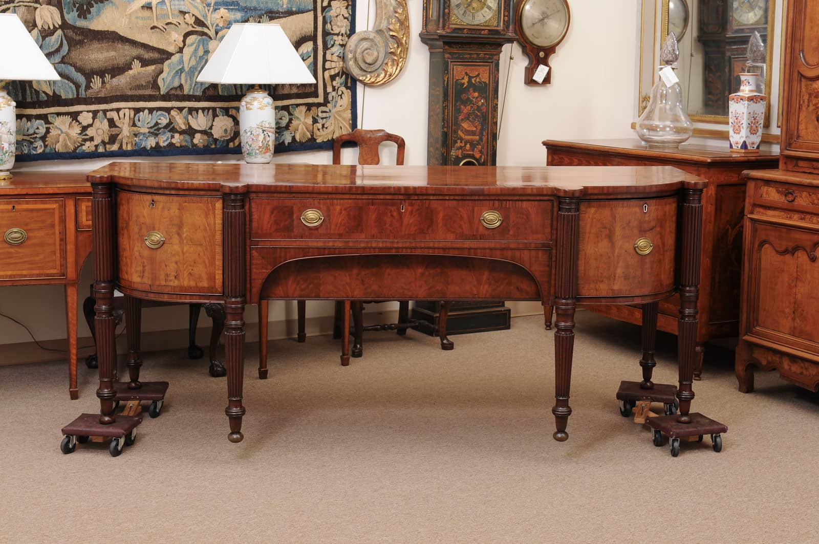 Early 19th Century George IV Mahogany Sideboard with Crossbanding and Reeded Rounded Legs - Image 15