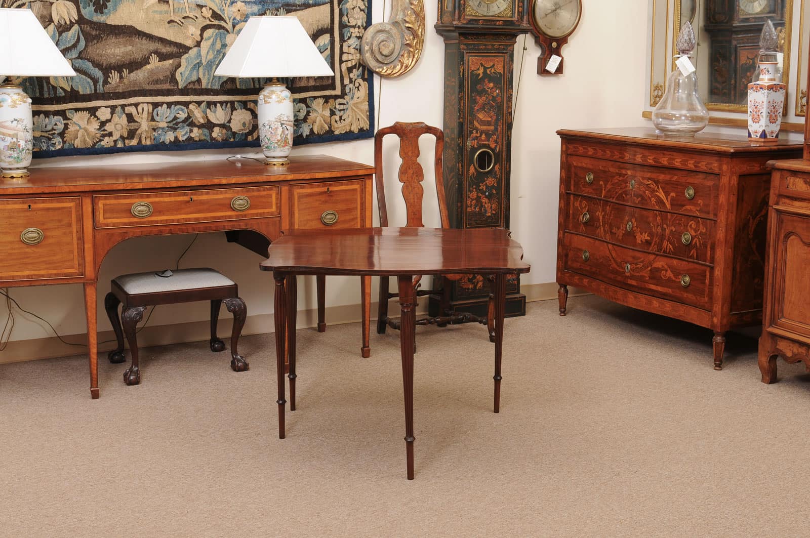 American Game Table in Maple & Mahogany with Reeded Legs, Possibly Salem, MD, Ca. 1815 - Image 11
