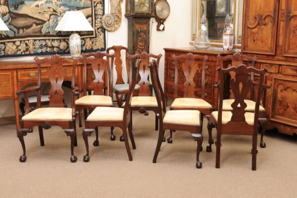 Set of 8 American Late 19th Century Mahogany Chippendale Style Dining Chairs with Ball and Claw Feet - Image 13