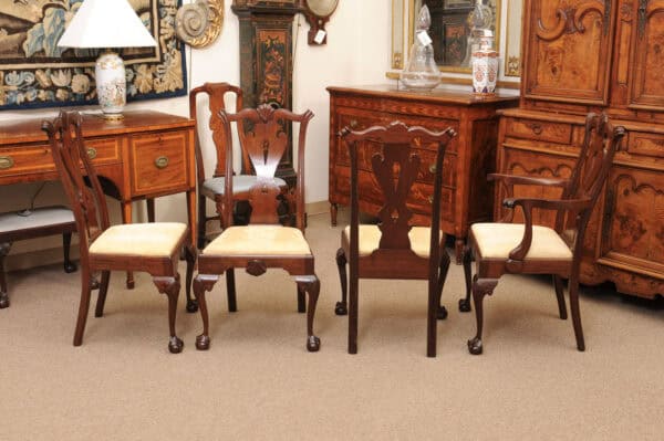 Set of 8 American Late 19th Century Mahogany Chippendale Style Dining Chairs with Ball and Claw Feet - Image 14
