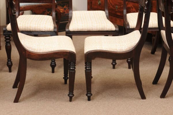 Matched Set of 9 William IV Carved Mahogany Dining Chairs with 1 Arm and 8 Sides - Image 9