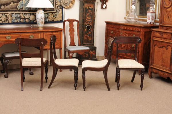Matched Set of 9 William IV Carved Mahogany Dining Chairs with 1 Arm and 8 Sides - Image 12