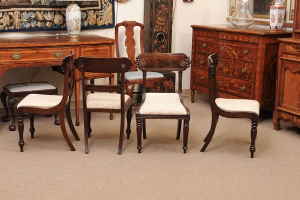 Matched Set of 9 William IV Carved Mahogany Dining Chairs with 1 Arm and 8 Sides - Image 13