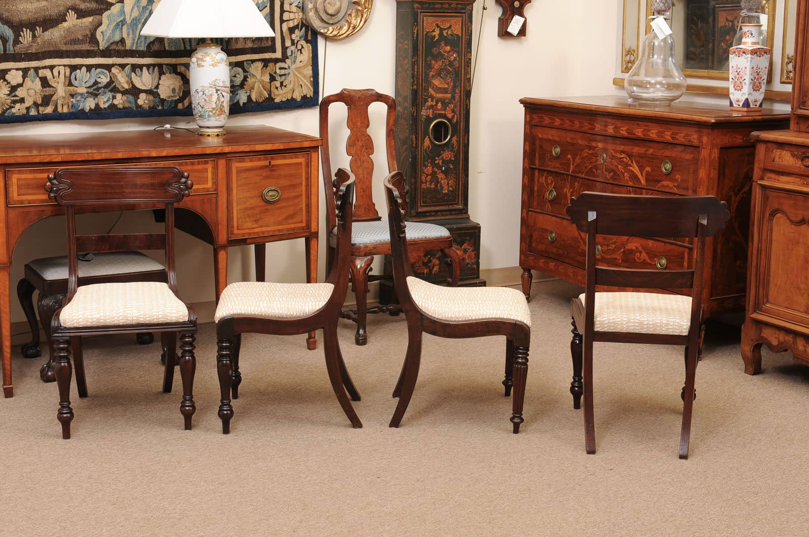 Matched Set of 9 William IV Carved Mahogany Dining Chairs with 1 Arm and 8 Sides - Image 14