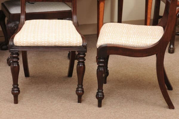 Matched Set of 9 William IV Carved Mahogany Dining Chairs with 1 Arm and 8 Sides - Image 15