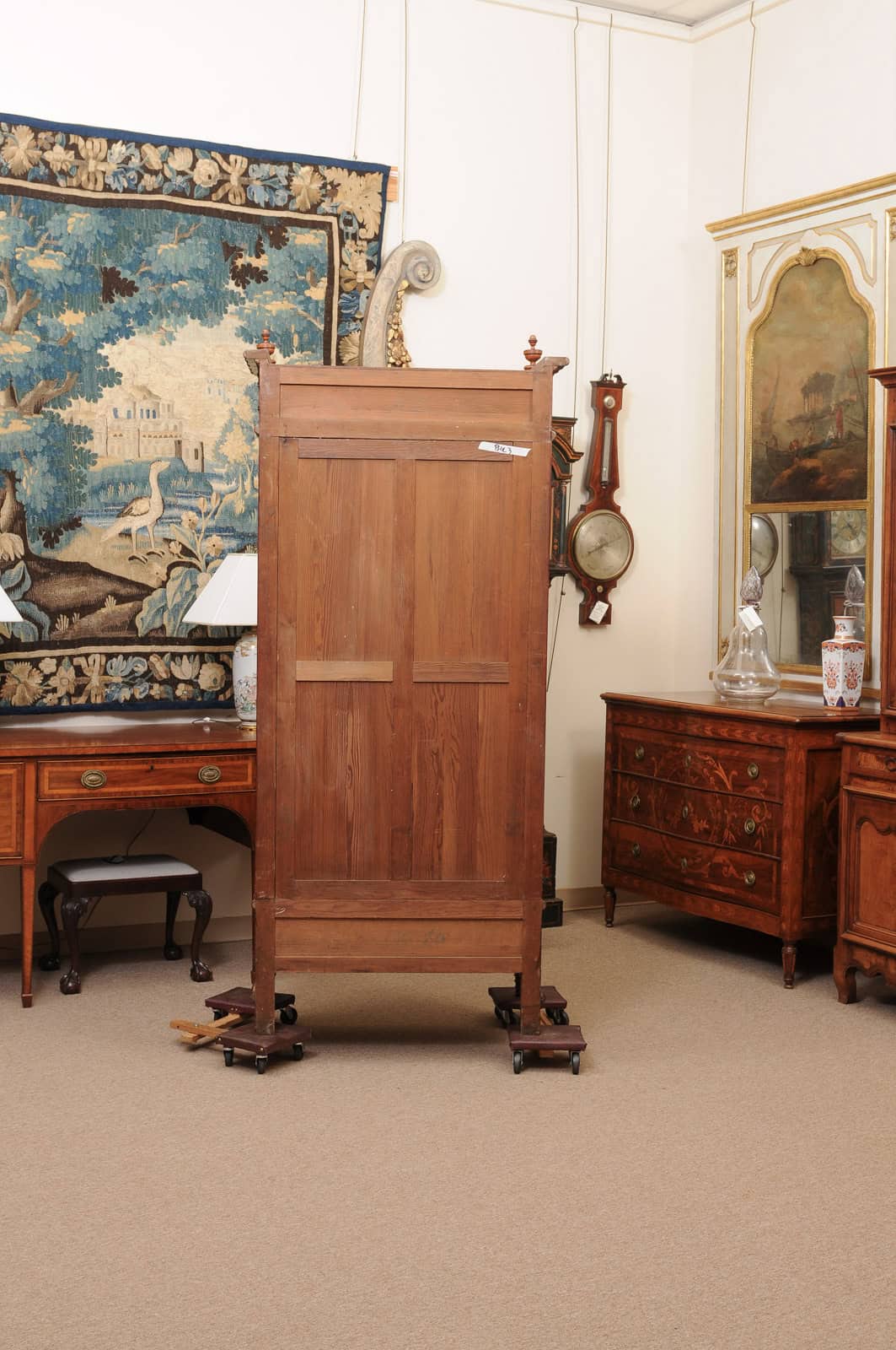 Late 19th Century English Faux Bamboo Cabinet with Mirrored Door and Interior Shelving - Image 9