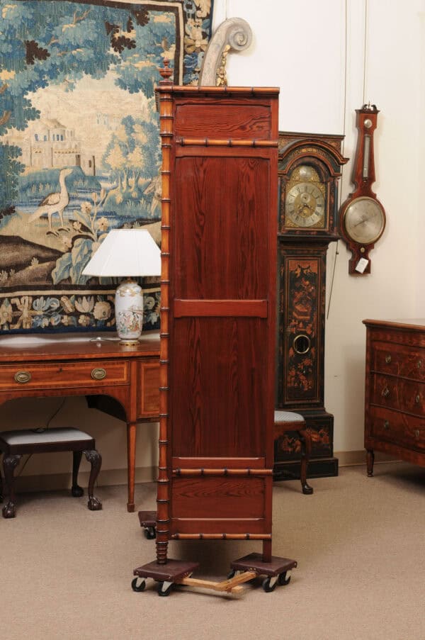 Late 19th Century English Faux Bamboo Cabinet with Mirrored Door and Interior Shelving - Image 11