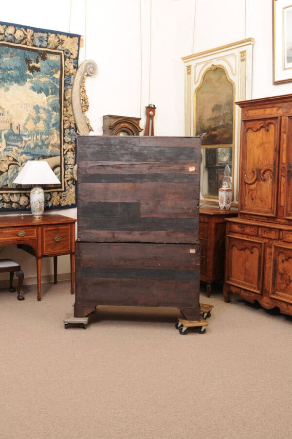 Late 18th Century George III Mahogany Chest on Chest with Secretary Drawer, Dental Moulded Detail and Bracket Feet - Image 11