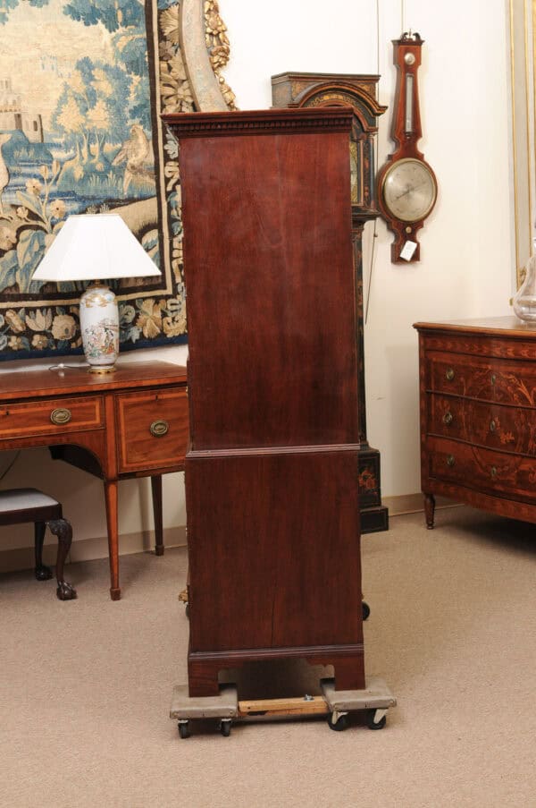 Late 18th Century George III Mahogany Chest on Chest with Secretary Drawer, Dental Moulded Detail and Bracket Feet - Image 13