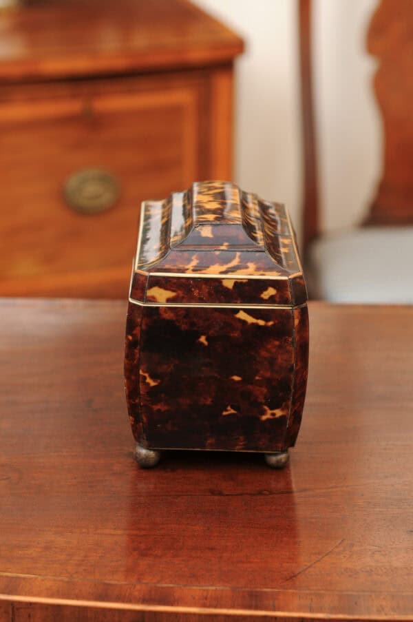 English 19th Century Tortoiseshell Tea Caddy with Mother of Pearl Detail - Image 13