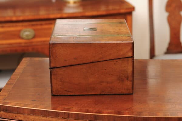 19th Century Walnut Lap Desk with Brass Banding - Image 5