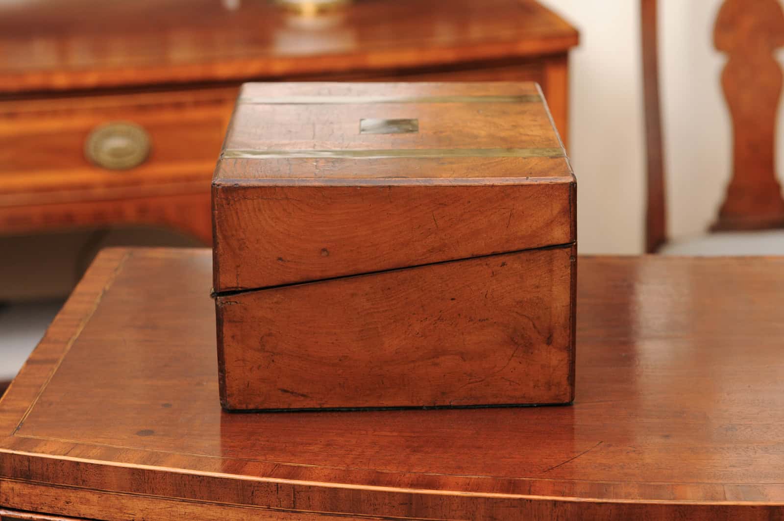 19th Century Walnut Lap Desk with Brass Banding - Image 5