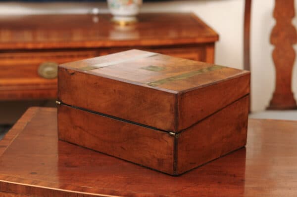 19th Century Walnut Lap Desk with Brass Banding - Image 6