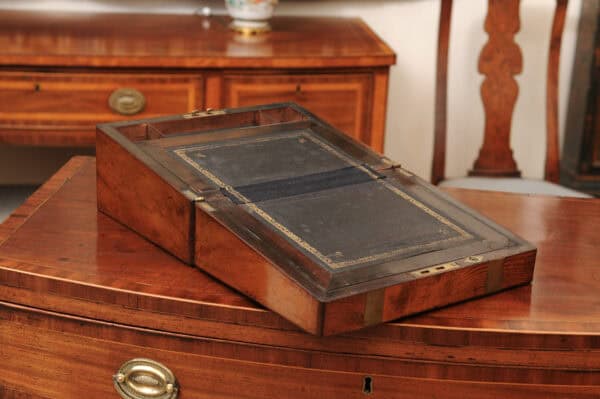 19th Century Walnut Lap Desk with Brass Banding - Image 9