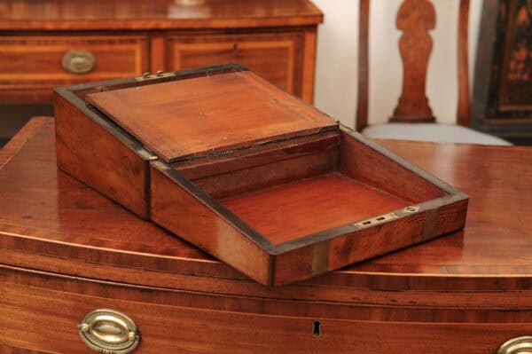 19th Century Walnut Lap Desk with Brass Banding - Image 10