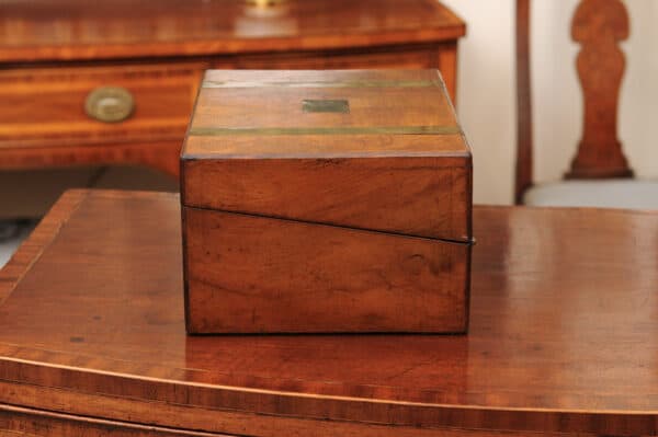 19th Century Walnut Lap Desk with Brass Banding - Image 13