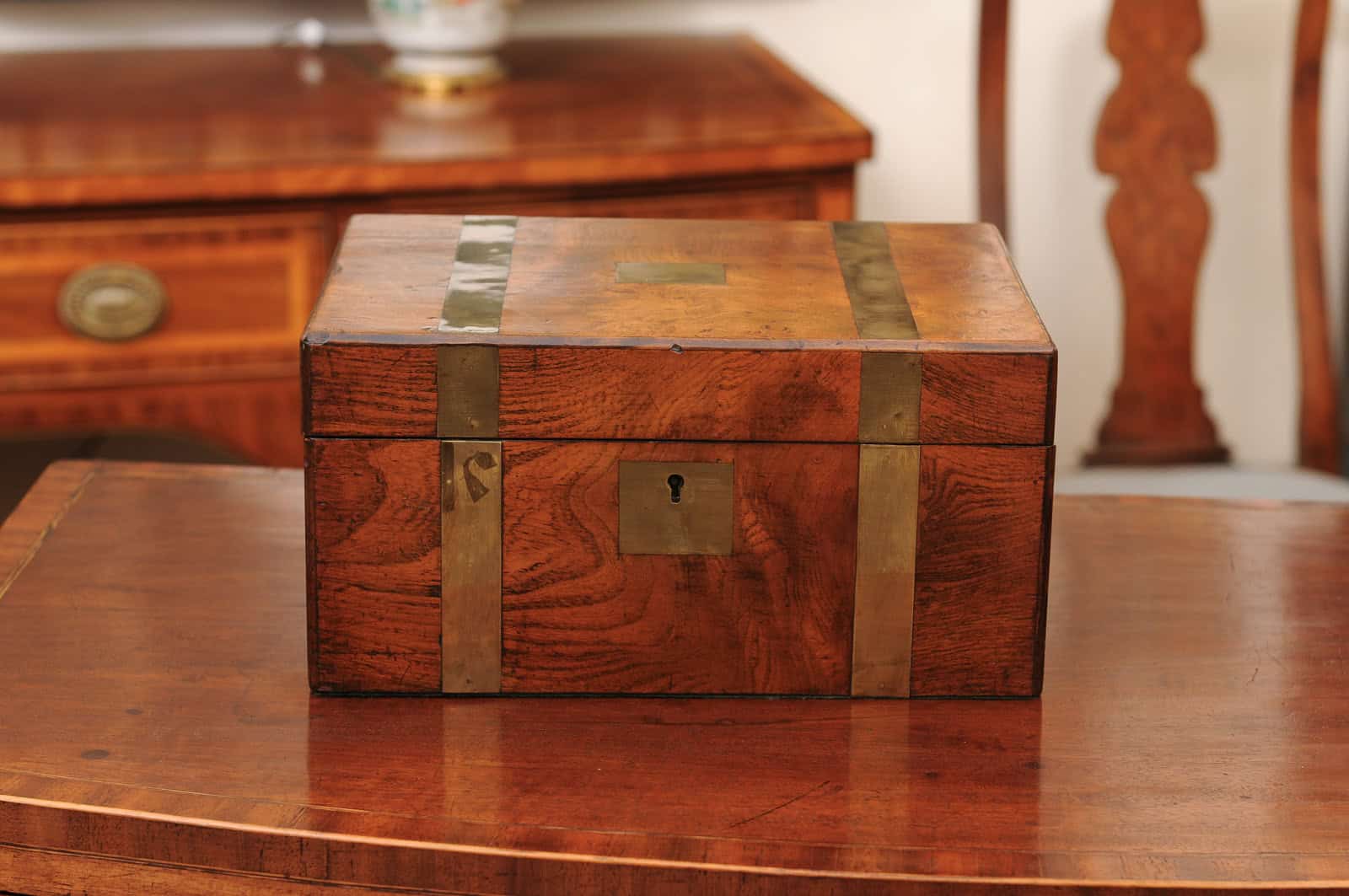 19th Century Walnut Lap Desk with Brass Banding - Image 15