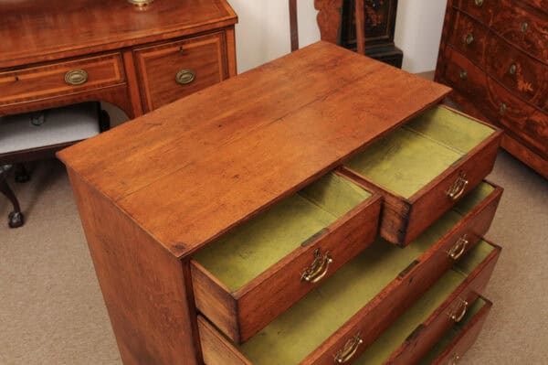 19th Century English Oak Chest with Straight Front, 5 Drawers and Splayed Legs - Image 6