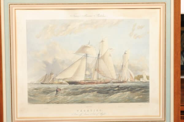 Framed English Sailboat Engraving - Image 5