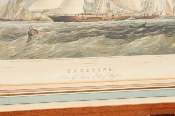 Framed English Sailboat Engraving - Image 6