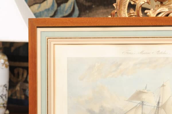 Framed English Sailboat Engraving - Image 10