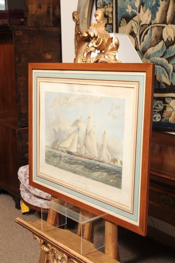 Framed English Sailboat Engraving - Image 14