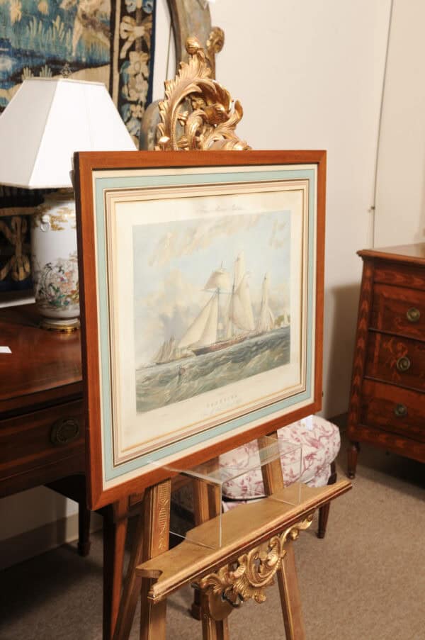 Framed English Sailboat Engraving - Image 15