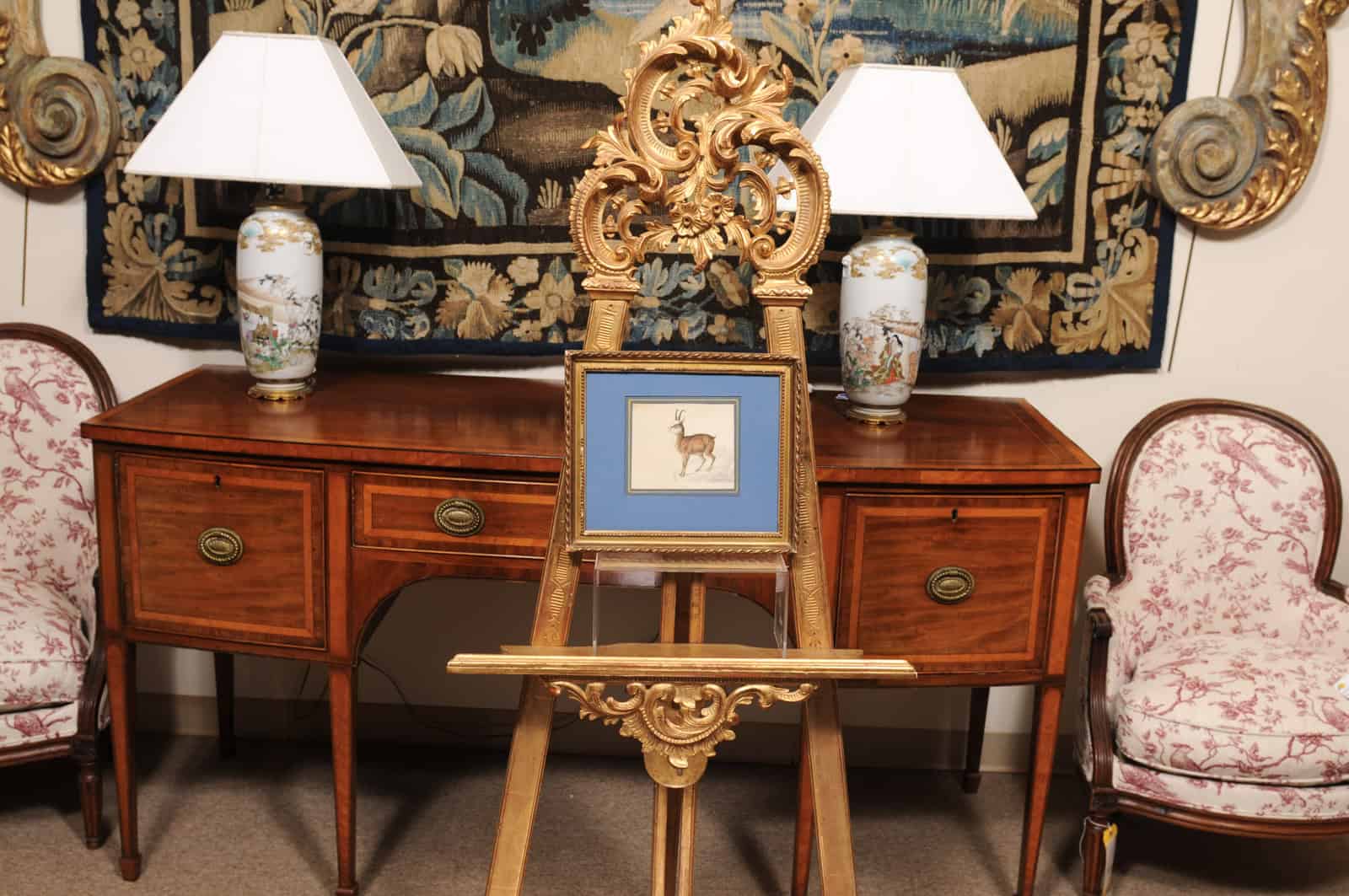 Giltwood Framed 19th Century French "Chamois" Drawing on Paper, by C Humbert 1847 - Image 12
