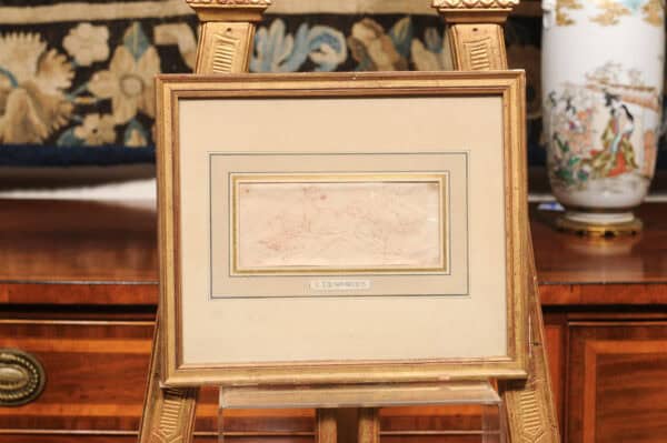 Framed 18th Century French "Desportes Style" Drawing on Paper - Image 3