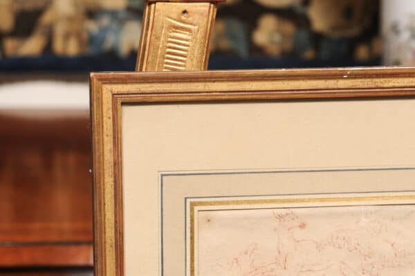 Framed 18th Century French "Desportes Style" Drawing on Paper - Image 5