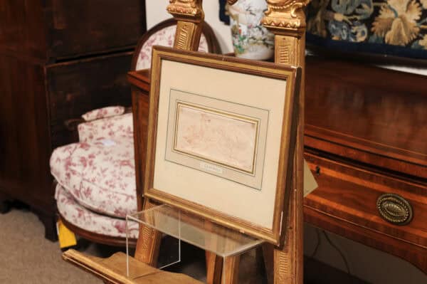 Framed 18th Century French "Desportes Style" Drawing on Paper - Image 12