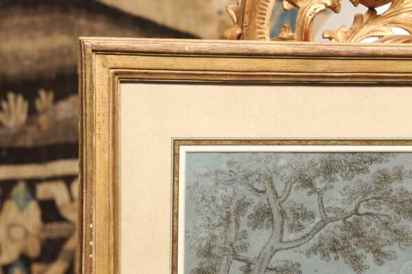 17th Century Italian Blue Pencil Drawing of Landscape - Image 7