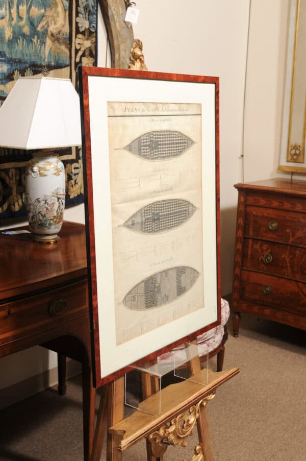 Framed Mid 19th Century Engraving of Ship Barrels / Cargo Hold Plan - Image 10