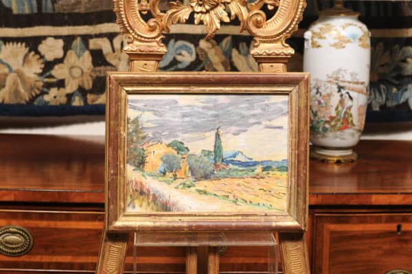 Giltwood Framed Late 19th Century French Pastel Landscape - Image 3