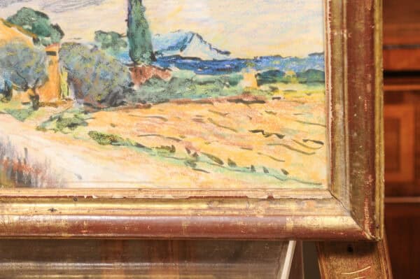 Giltwood Framed Late 19th Century French Pastel Landscape - Image 9