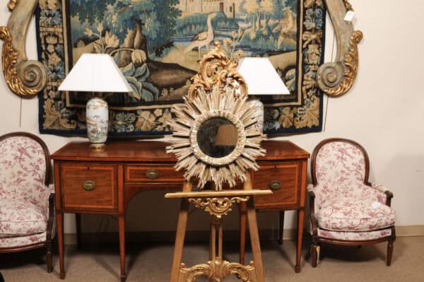 19th Century French Giltwood Starburst Mirror - Image 4