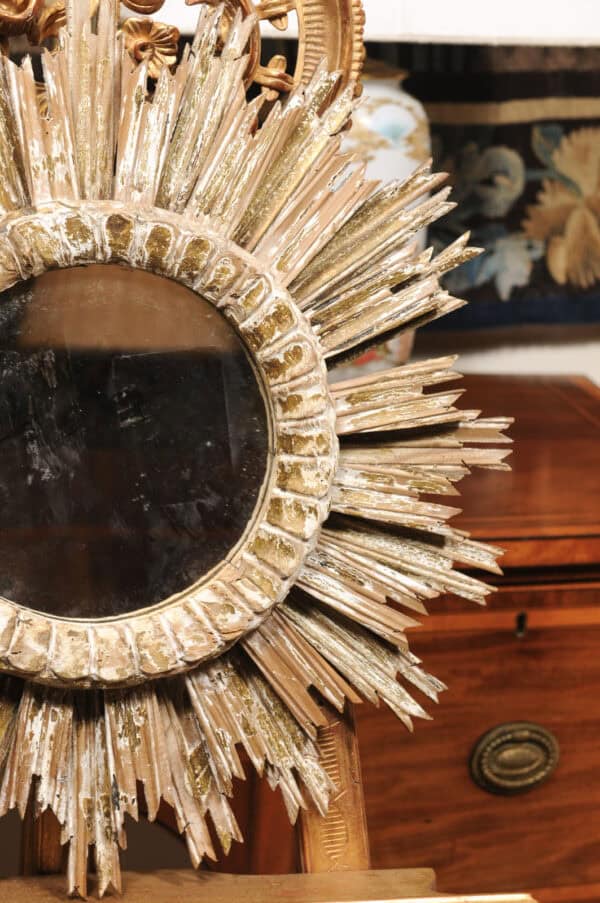 19th Century French Giltwood Starburst Mirror - Image 6
