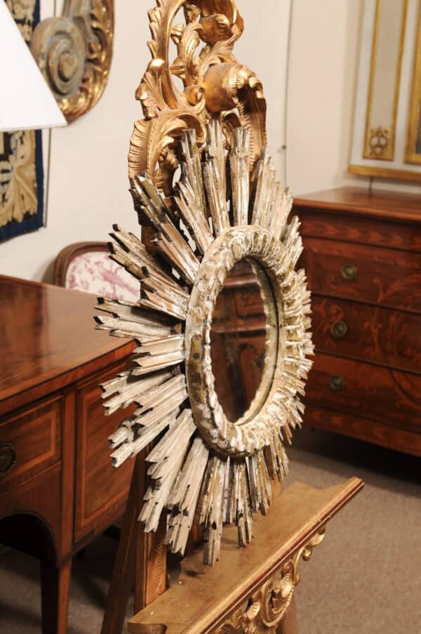 19th Century French Giltwood Starburst Mirror - Image 9