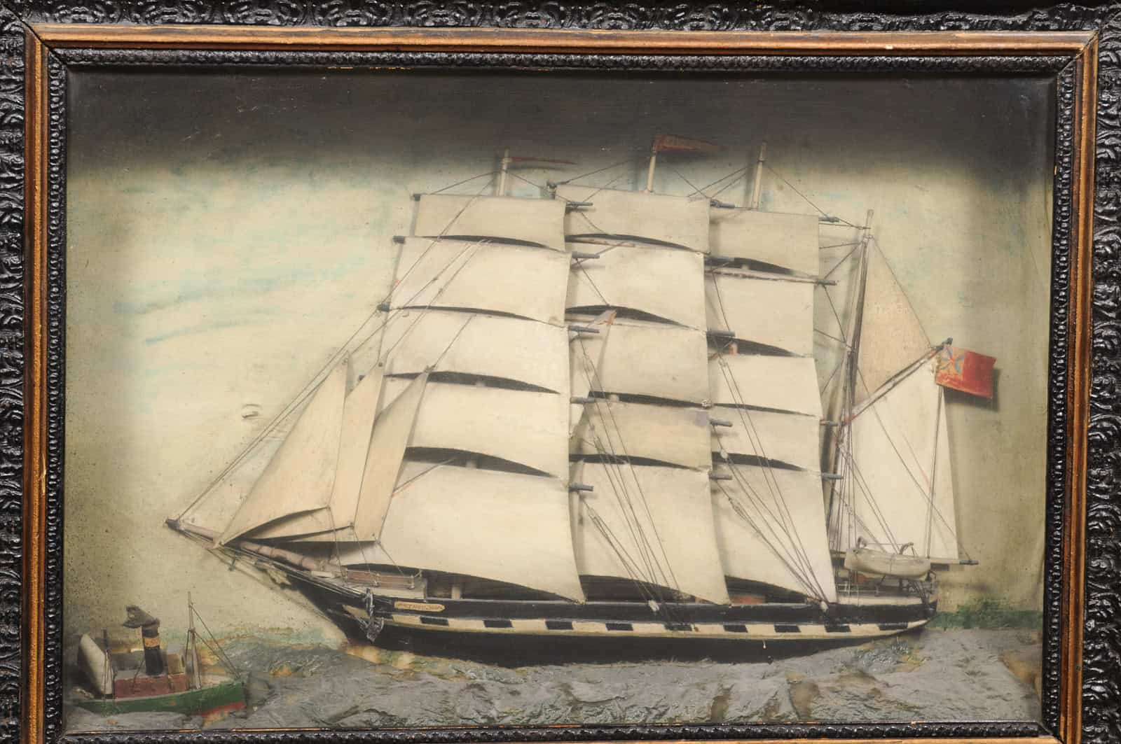 Framed Boat Diorama, 19th Century - Image 5