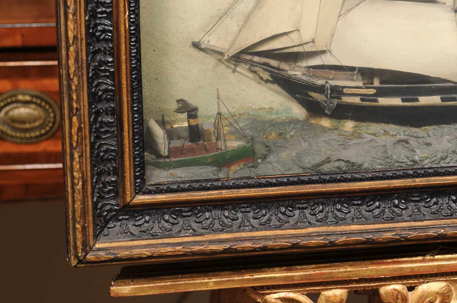 Framed Boat Diorama, 19th Century - Image 6
