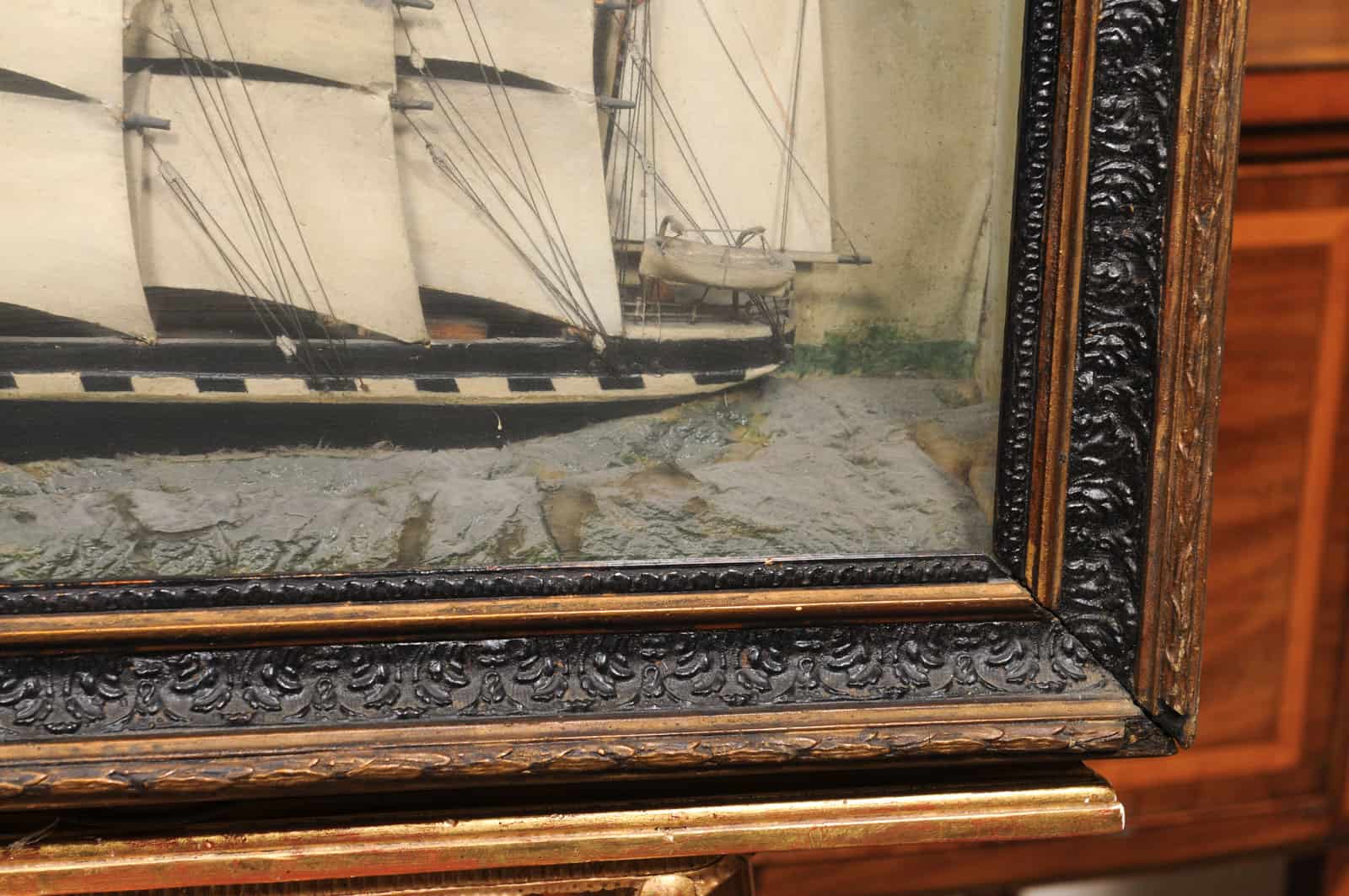 Framed Boat Diorama, 19th Century - Image 9