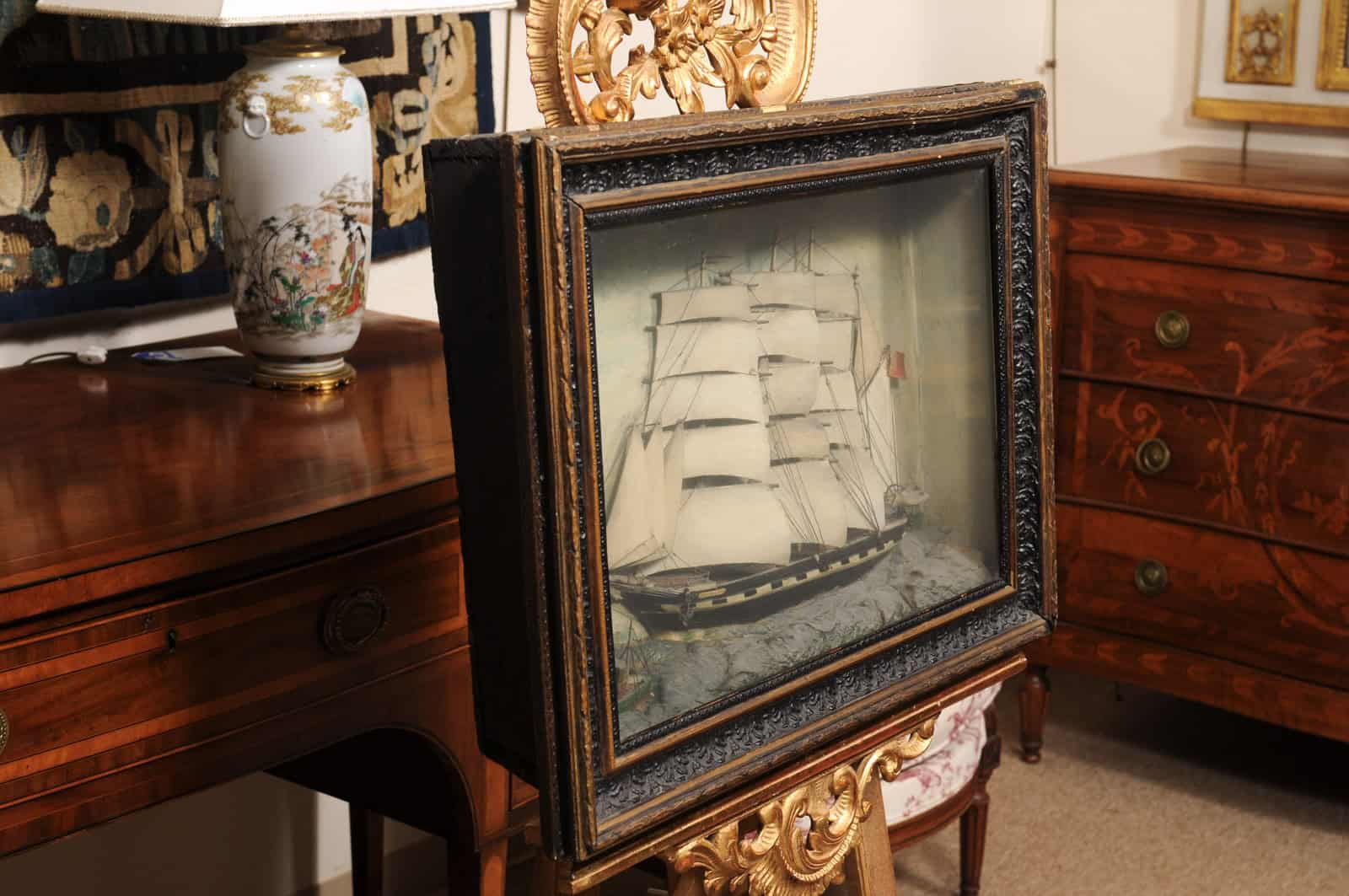 Framed Boat Diorama, 19th Century - Image 11