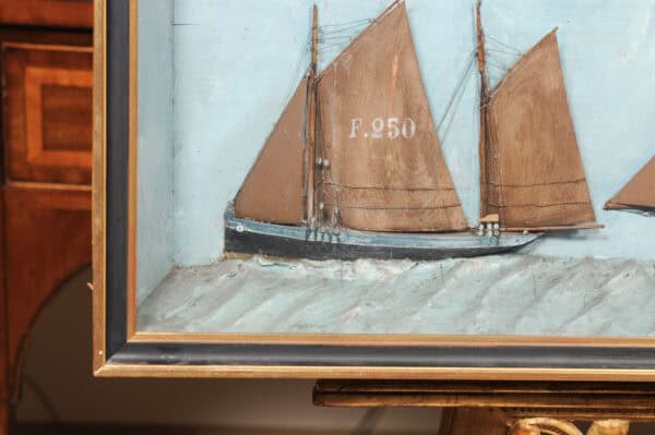 Framed Boat Diorama ca. 1890 - Image 10