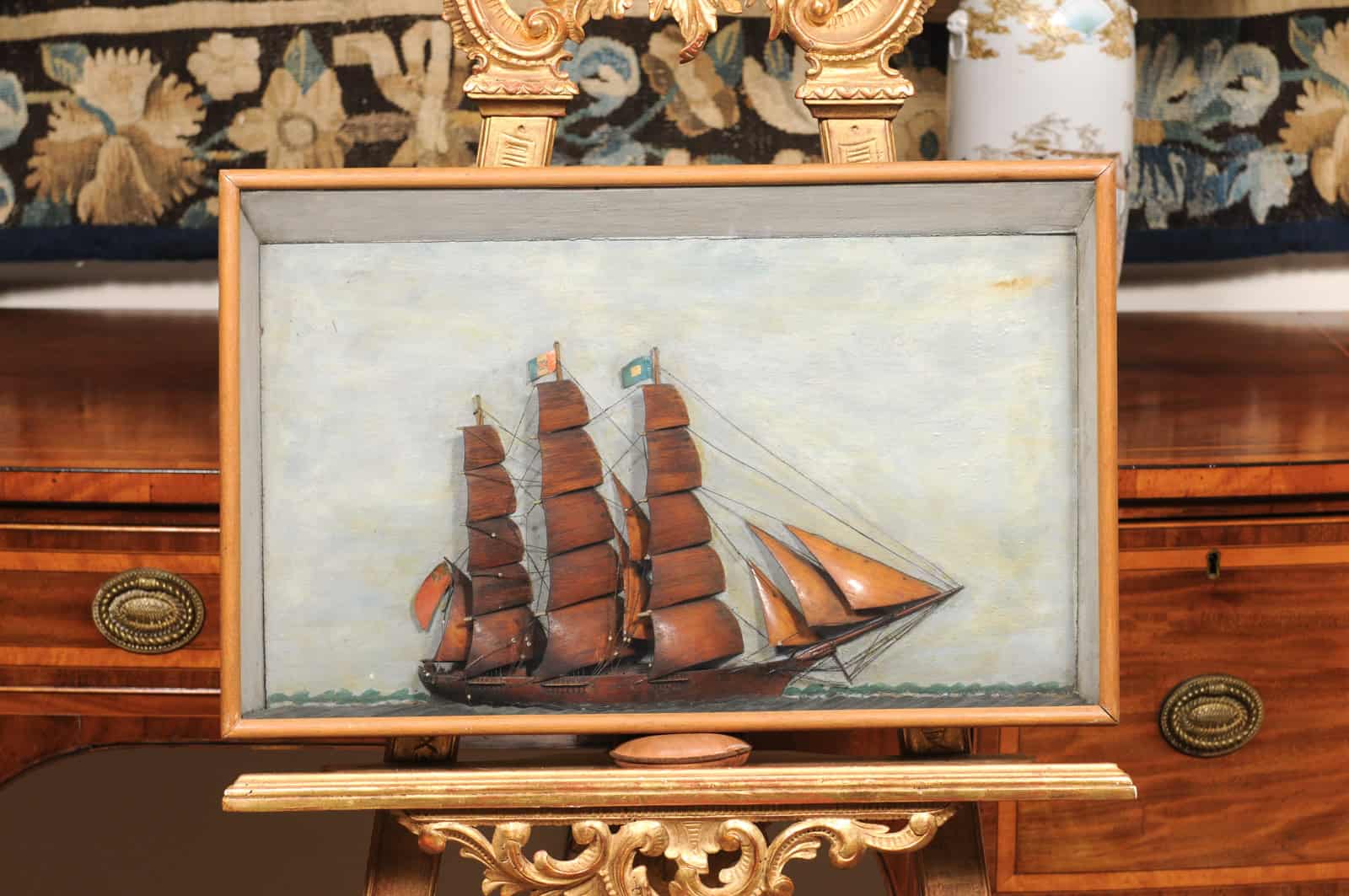 Framed Boat Diorama ca. 1890 - Image 12