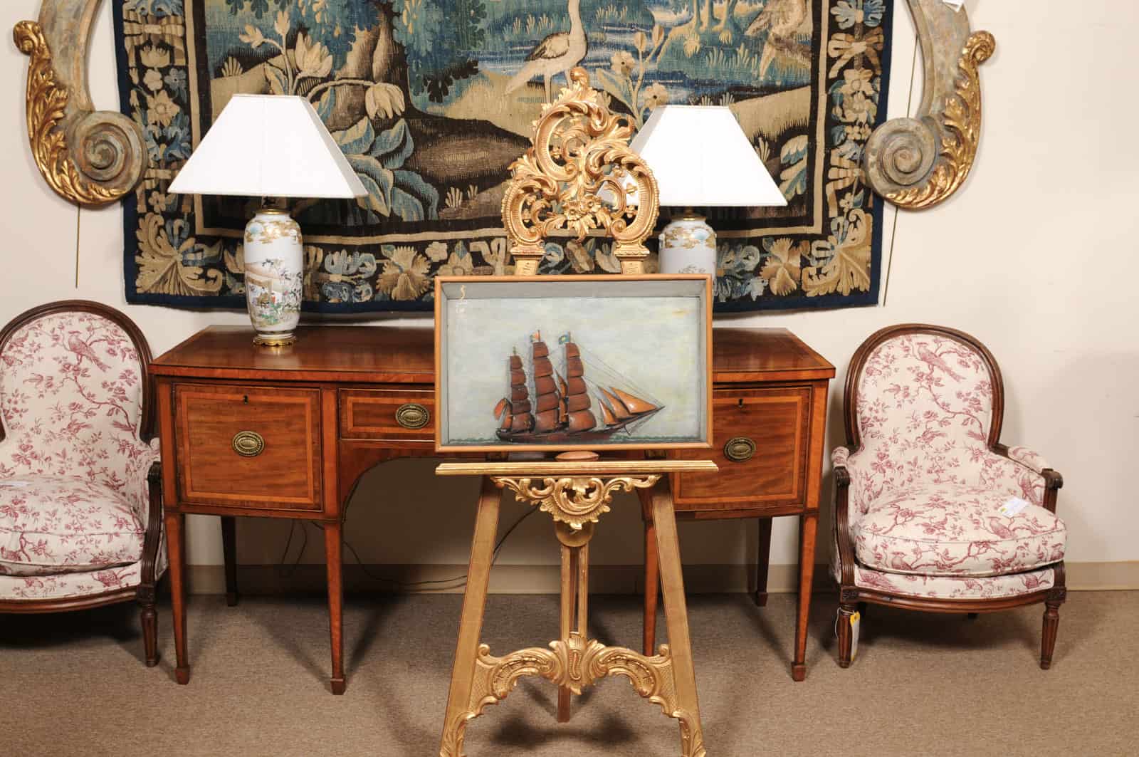 Framed Boat Diorama ca. 1890 - Image 11