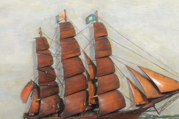 Framed Boat Diorama ca. 1890 - Image 10