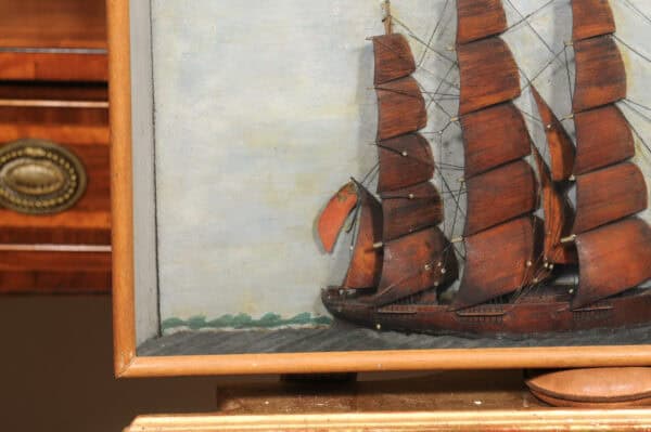 Framed Boat Diorama ca. 1890 - Image 9